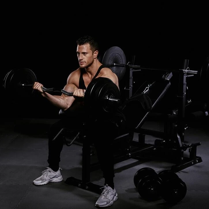 BANCO DE PESAS UNIVERSAL NEGRO + JUEGO DE PESAS Y BARRAS DE PLÁSTICO 9 4 BANCO DE PESAS UNIVERSAL NEGRO + JUEGO DE PESAS Y BARRAS DE PLÁSTICO 9 - Imagen 4