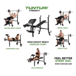 BANCO DE PESAS WB40 COMPACT WIDTH WEIGHT BENCH TUNTURI -Equipo De Fitness banco de pesas wb40 compact width weight bench tunturi 2