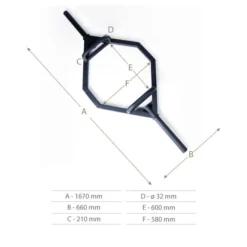 Barra Hexagonal Powder Coated BOXPT Negra -Equipo De Fitness barra hexagonal powder coated boxpt negra 4