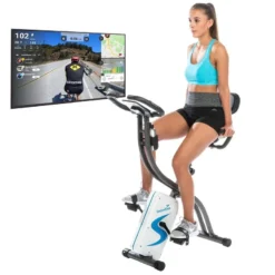 Bicicleta Estática - Foldaway X-2000 - Fitness - Bluetooth - Plegable - Blanca