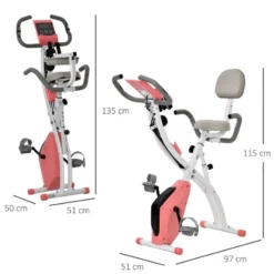 Bicicleta Estática HOMCOM Rosa 97x51x115 Cm Acero Abs Pvc -Equipo De Fitness bicicleta estatica homcom rosa 97x51x115 cm acero abs pvc 2