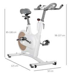 Bicicleta Estática Resistente Ajustable HOMCOM 125x50x107 Cm Negro -Equipo De Fitness bicicleta estatica resistente ajustable homcom 125x50x107 cm negro 2