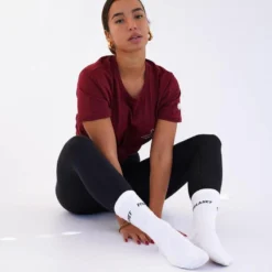 Calcetines Atletismo Sostenible Algodón Mujer Fitplanet Blanco -Equipo De Fitness calcetines atletismo sostenible algodon mujer fitplanet blanco 2