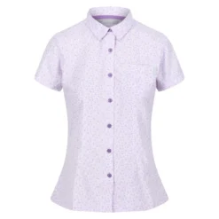 Regatta Camisa Mindano VI Margarita De Manga Corta Para Mujer Lila Pastel