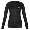 Regatta Camiseta Bampton Impreso De Manga Larga Para Mujer Negro