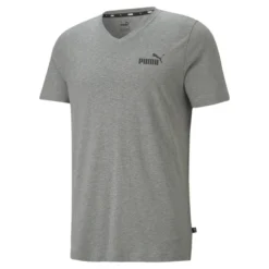 Camiseta Con Cuello En V Essentials Hombre PUMA Negro 11 Camiseta Con Cuello En V Essentials Hombre PUMA Negro -Equipo De Fitness camiseta con cuello en v essentials hombre puma gris