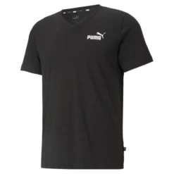 Camiseta Con Cuello En V Essentials Hombre PUMA Negro