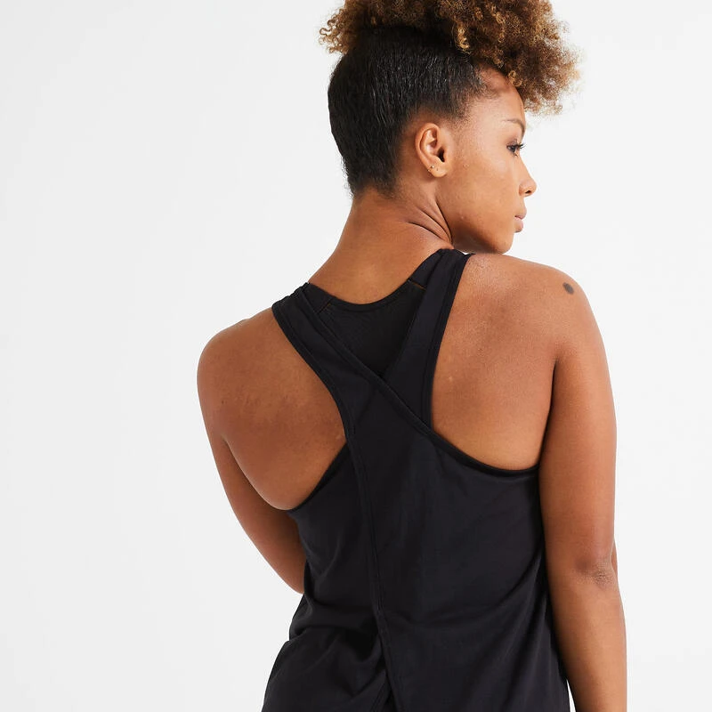 Camiseta Crosstraining Musculación Sin Mangas Tirantes Mujer Negro 3 Camiseta Crosstraining Musculación Sin Mangas Tirantes Mujer Negro - Imagen 3