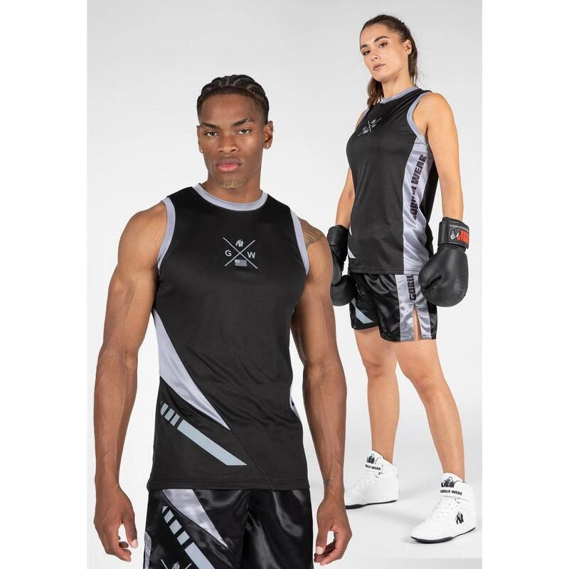 Gorilla Wear Camiseta De Tirantes Hornell Negra - Gris 1 Gorilla Wear Camiseta De Tirantes Hornell Negra - Gris