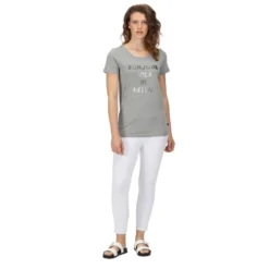 Regatta Camiseta Filandra VI Jaspeada Para Mujer Gris Plateado -Equipo De Fitness camiseta filandra vi jaspeada para mujer gris plateado 3