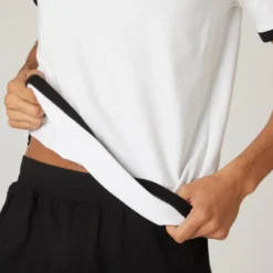 Camiseta Fitness Manga Corta Algodón Extensible Hombre Domyos Blanco 9 Camiseta Fitness Manga Corta Algodón Extensible Hombre Domyos Blanco -Equipo De Fitness camiseta fitness manga corta algodon extensible hombre domyos blanco 4