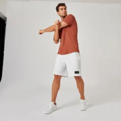 Camiseta Fitness Manga Corta Algodón Extensible Slim Hombre Sepia 10 Camiseta Fitness Manga Corta Algodón Extensible Slim Hombre Sepia -Equipo De Fitness camiseta fitness manga corta algodon extensible slim hombre sepia 4