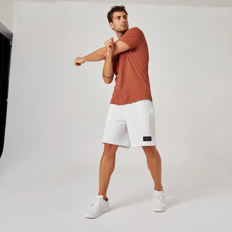 Camiseta Fitness Manga Corta Algodón Extensible Slim Hombre Sepia 5 Camiseta Fitness Manga Corta Algodón Extensible Slim Hombre Sepia - Imagen 5