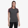 Camiseta Fitness Manga Corta Mujer Adidas Essentials Gris Y Rosa