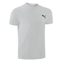 Camiseta Fitness Puma Hombre Blanco Algodón Manga Corta
