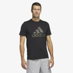 Camiseta Fitness Soft Training Adidas Hombre Negro Camuflaje
