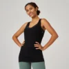 Camiseta Fitness Tirantes 500 Mujer Domyos Negro