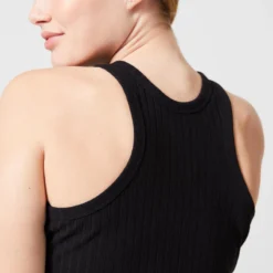 Camiseta Fitness Tirantes Crop Top Canalé 520 Mujer Negro -Equipo De Fitness camiseta fitness tirantes crop top canale 520 mujer negro 4