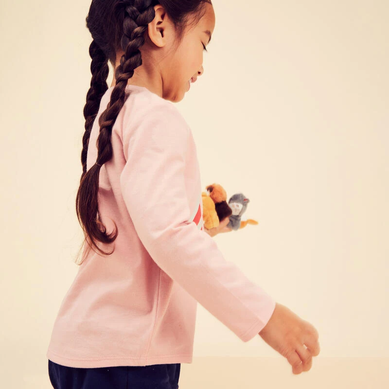 Camiseta Gimnasia Deportiva Manga Larga 100% Algodón Bebés Domyos 100 Rosa 2 Camiseta Gimnasia Deportiva Manga Larga 100% Algodón Bebés Domyos 100 Rosa - Imagen 2