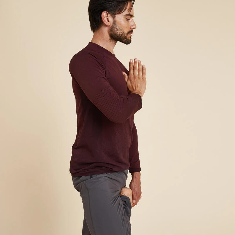 Camiseta Hombre Burdeos Sin Costuras Manga Larga 3 Camiseta Hombre Burdeos Sin Costuras Manga Larga - Imagen 3