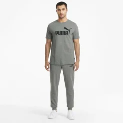 Camiseta Hombre PUMA Essentials Logo Gris -Equipo De Fitness camiseta hombre puma essentials logo gris 3