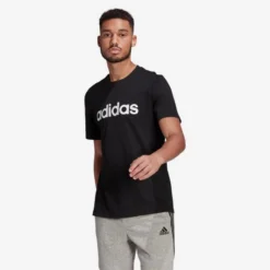 Camiseta Manga Corta Adidas Fitness Linear Negro