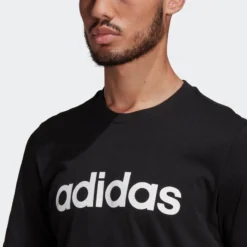 Camiseta Manga Corta Adidas Fitness Linear Negro -Equipo De Fitness camiseta manga corta adidas fitness linear negro 3