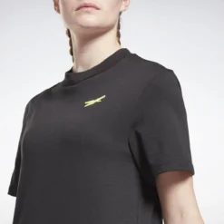 Camiseta Manga Corta Algodón Mujer Reebok MYT Negro -Equipo De Fitness camiseta manga corta algodon mujer reebok myt negro 4
