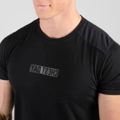 Camiseta Manga Corta Hombre Musculación Domyos Chest Day Negra -Equipo De Fitness camiseta manga corta hombre musculacion domyos chest day negra 2