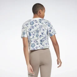 Camiseta Manga Corta Mujer Reebok Identity Floral Blanco -Equipo De Fitness camiseta manga corta mujer reebok identity floral blanco 3