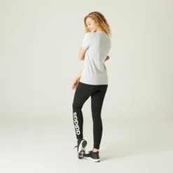 Camiseta Mujer Manga Corta 100% Algodón Adidas Fitness 3 Franjas Gris Jaspeado 7 Camiseta Mujer Manga Corta 100% Algodón Adidas Fitness 3 Franjas Gris Jaspeado -Equipo De Fitness camiseta mujer manga corta 100 algodon adidas fitness 3 franjas gris jaspeado 2