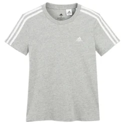 Camiseta Mujer Manga Corta 100% Algodón Adidas Fitness 3 Franjas Gris Jaspeado 9 Camiseta Mujer Manga Corta 100% Algodón Adidas Fitness 3 Franjas Gris Jaspeado -Equipo De Fitness camiseta mujer manga corta 100 algodon adidas fitness 3 franjas gris jaspeado 4