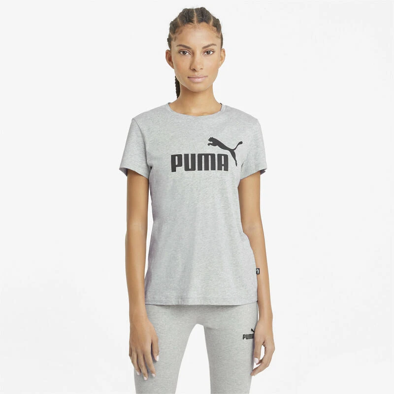 Camiseta Mujer PUMA Essentials Logo Gris 2 Camiseta Mujer PUMA Essentials Logo Gris - Imagen 2
