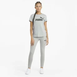 Camiseta Mujer PUMA Essentials Logo Gris 9 Camiseta Mujer PUMA Essentials Logo Gris -Equipo De Fitness camiseta mujer puma essentials logo gris 3
