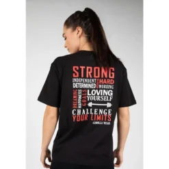 Camiseta Musculación Manga Corta Algodón Mujer GORILLA WEAR Sandy Negro