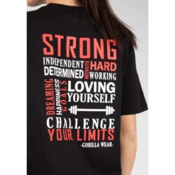 Camiseta Musculación Manga Corta Algodón Mujer GORILLA WEAR Sandy Negro -Equipo De Fitness camiseta musculacion manga corta algodon mujer gorilla wear sandy negro 4