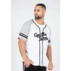 Camiseta Musculación Manga Corta Hombre GORILLA WEAR Béisbol 82 Negro -Equipo De Fitness camiseta musculacion manga corta hombre gorilla wear beisbol 82 blanco