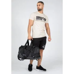 Camiseta Musculación Manga Corta Hombre GORILLA WEAR Classic Beige -Equipo De Fitness camiseta musculacion manga corta hombre gorilla wear classic beige 2