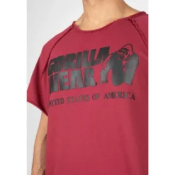 Camiseta Musculación Manga Corta Hombre GORILLA WEAR Classic Work Out Rojo -Equipo De Fitness camiseta musculacion manga corta hombre gorilla wear classic work out rojo 3