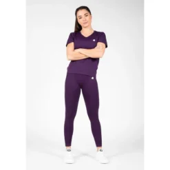Camiseta Musculación Manga Corta Mujer GORILLA WEAR Neiro Morado 8 Camiseta Musculación Manga Corta Mujer GORILLA WEAR Neiro Morado -Equipo De Fitness camiseta musculacion manga corta mujer gorilla wear neiro morado 2