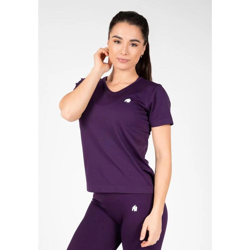 Camiseta Musculación Manga Corta Mujer GORILLA WEAR Neiro Morado 1 Camiseta Musculación Manga Corta Mujer GORILLA WEAR Neiro Morado