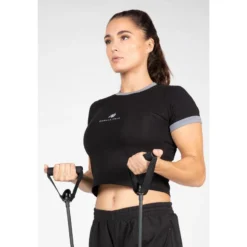 Camiseta Musculación Manga Corta Mujer GORILLA WEAR New Orleans Negro -Equipo De Fitness camiseta musculacion manga corta mujer gorilla wear new orleans negro 3