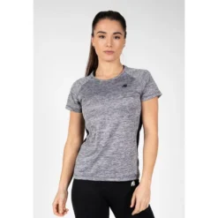 Camiseta Musculación Manga Corta Poliéster Mujer GORILLA WEAR Monetta Gris