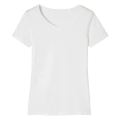 Camiseta Pilates Manga Corta Básica 100% Algodón Mujer Nyamba Blanco 10 Camiseta Pilates Manga Corta Básica 100% Algodón Mujer Nyamba Blanco -Equipo De Fitness camiseta pilates manga corta basica 100 algodon mujer nyamba blanco 4