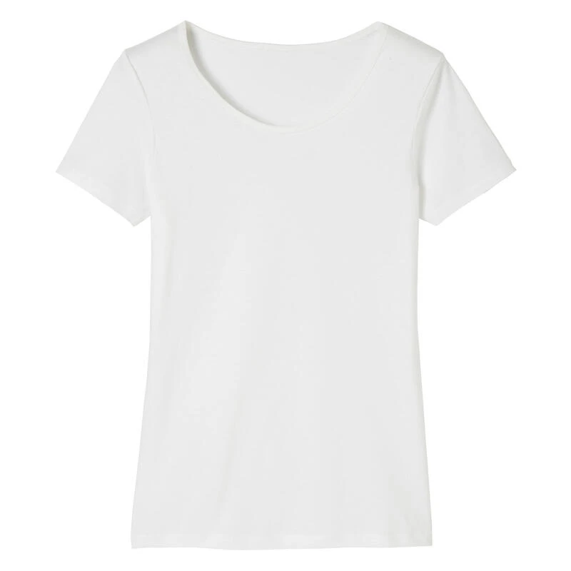 Camiseta Pilates Manga Corta Básica 100% Algodón Mujer Nyamba Blanco 5 Camiseta Pilates Manga Corta Básica 100% Algodón Mujer Nyamba Blanco - Imagen 5
