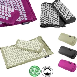 Esterilla Set De Masaje Acupuntura Negro Algodón Orgánico -Equipo De Fitness esterilla set de masaje acupuntura negro algodon organico 3