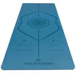 Esterilla Yoga Bronce Oliva En PU Y Caucho Natural Con MANDALA + LINEA DE CUERPO -Equipo De Fitness esterilla yoga azul polar en pu y caucho natural mandala linea cuerpo