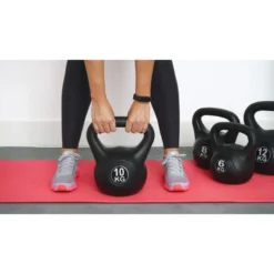 Kettlebell 6 Kg - Plástico - Para Uso Interior Y Exterior - Negro -Equipo De Fitness kettlebell 6 kg plastico para uso interior y exterior negro 2