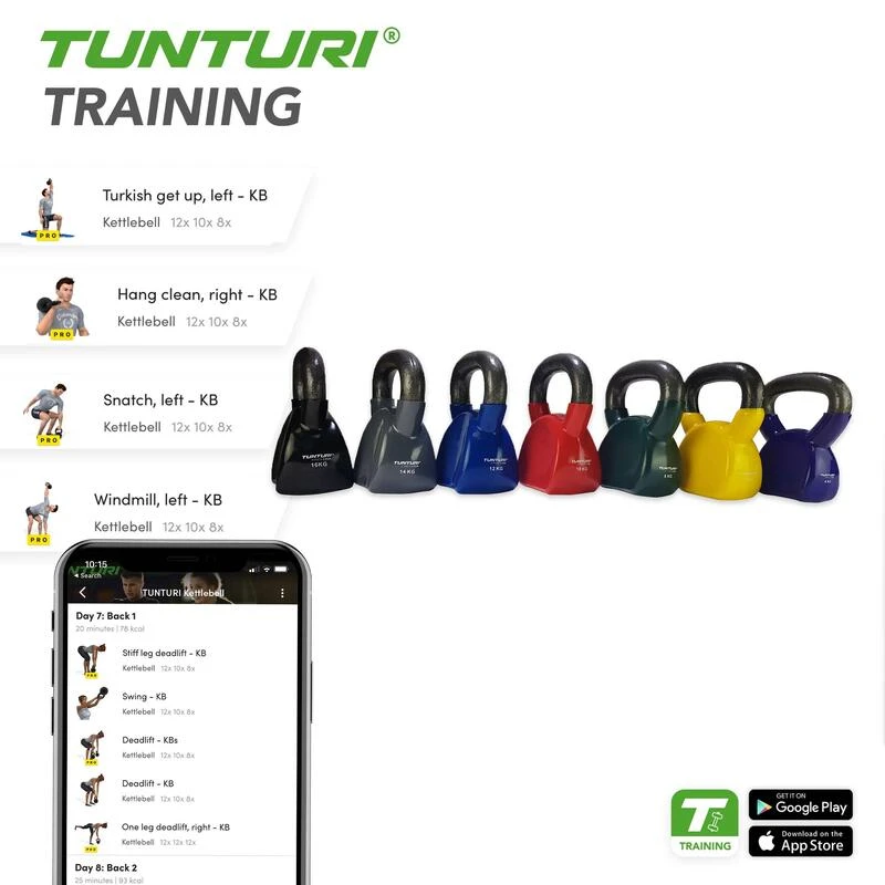 Tunturi Kettlebell De Vinilo - 12 Kg 4 Tunturi Kettlebell De Vinilo - 12 Kg - Imagen 4