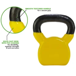 Equipo De Fitness -Equipo De Fitness kettlebell vinilo 6 kg amarillo 1